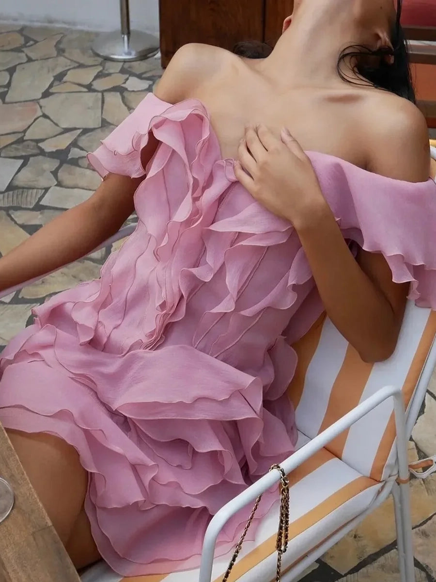 Aytlyn Off Shoulder V-Neck Mini Dress