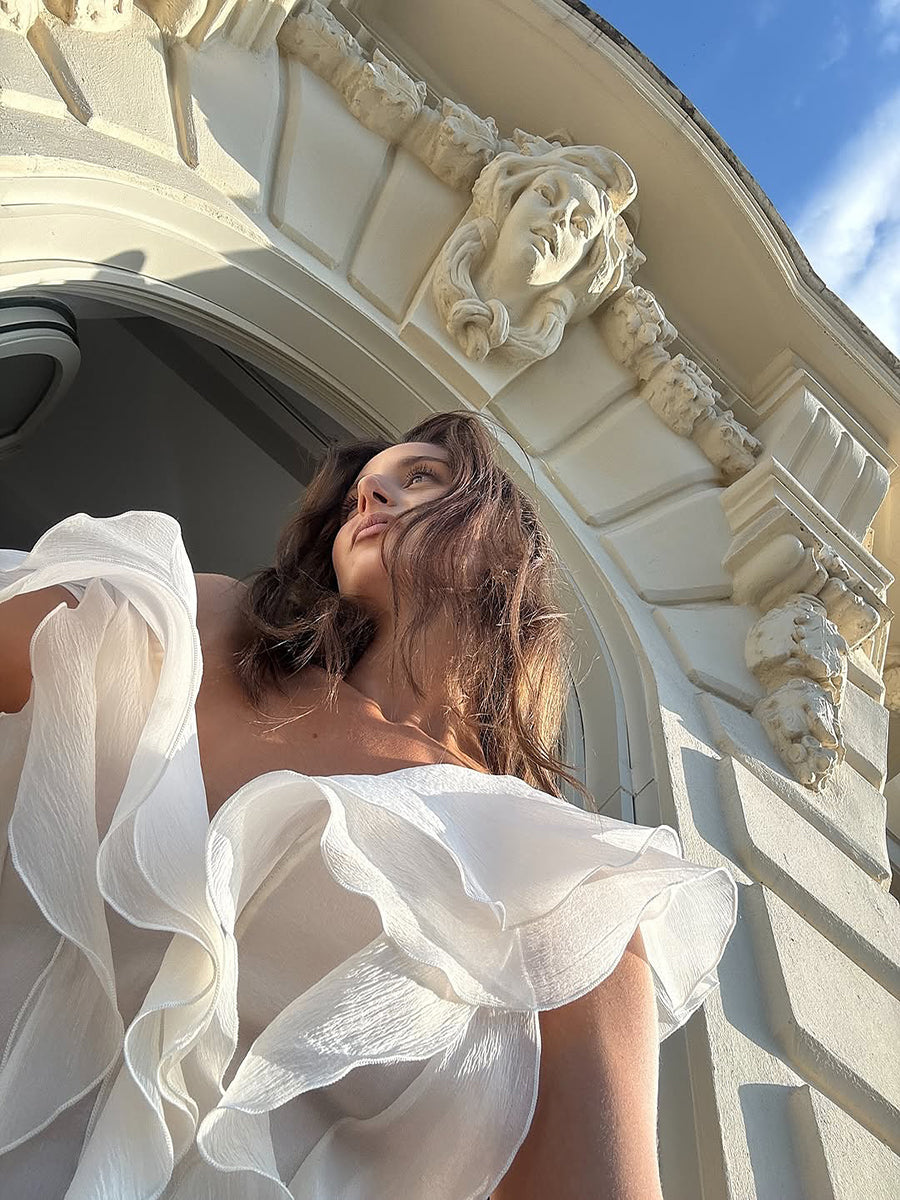 Aytlyn Off Shoulder V-Neck Mini Dress