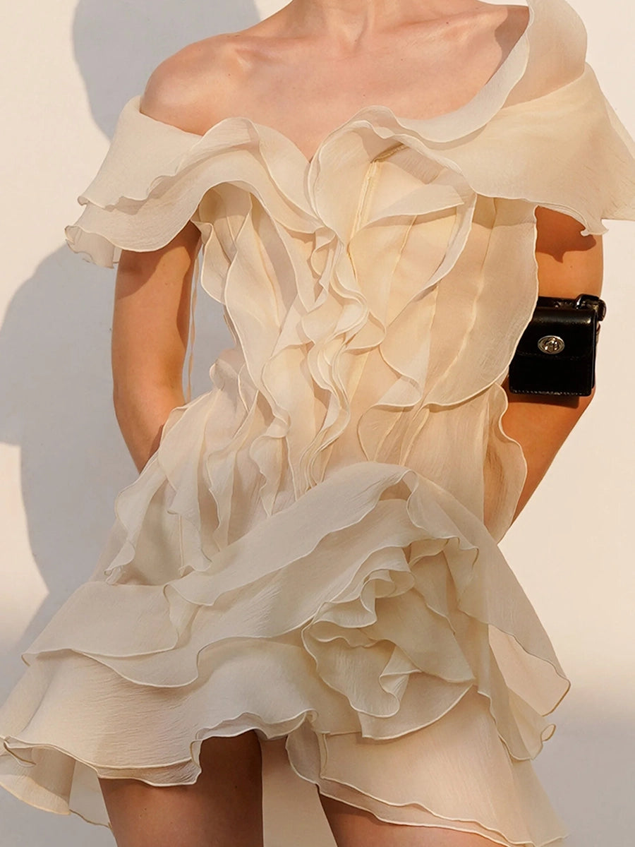 Aytlyn Off Shoulder V-Neck Mini Dress