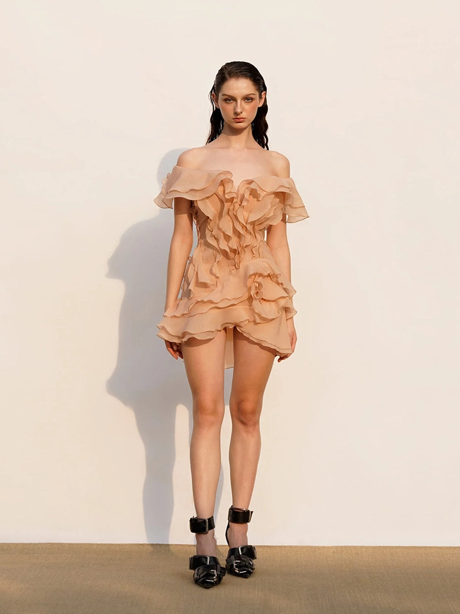 Aytlyn Off Shoulder V-Neck Mini Dress