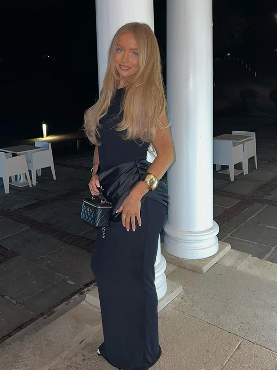 Ehlani Elegant Slim Sleeveless Pleated Dress