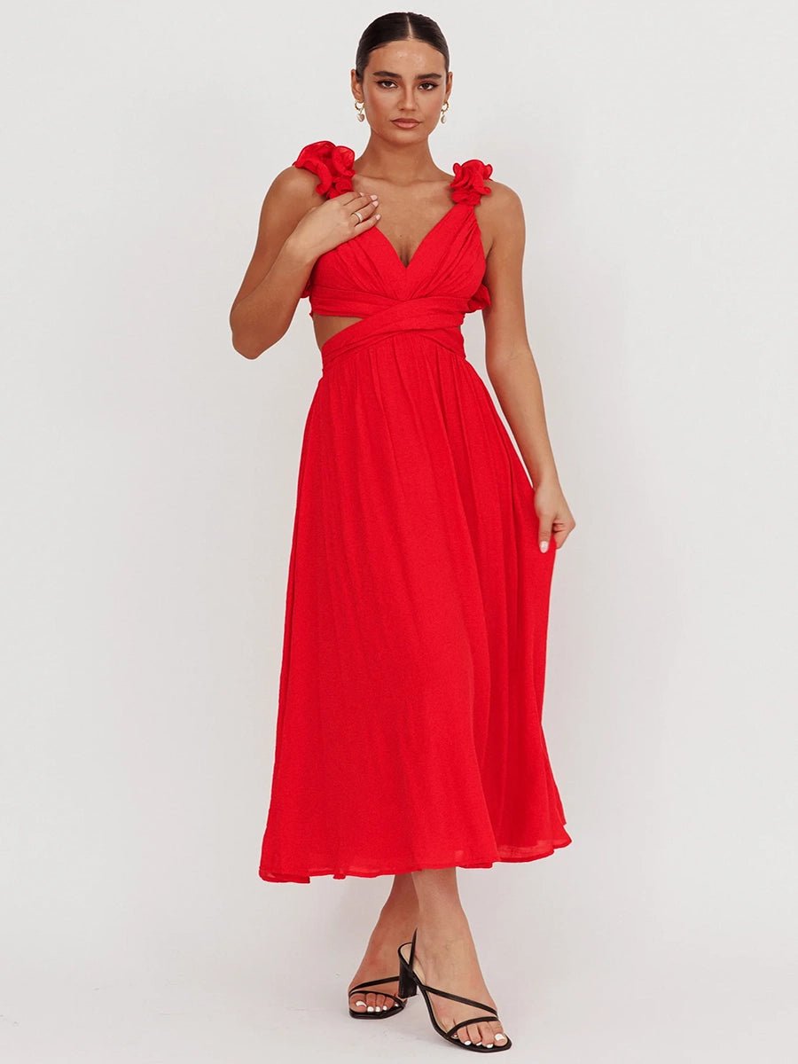 Abella Casual Backless Cross Strap Dressmidi dressCelidiorCelidiorCJLY287571205EVnull
