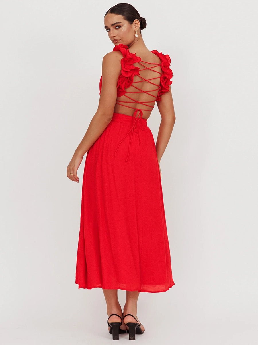 Abella Casual Backless Cross Strap Dressmidi dressCelidiorCelidiorCJLY287571205EVnull