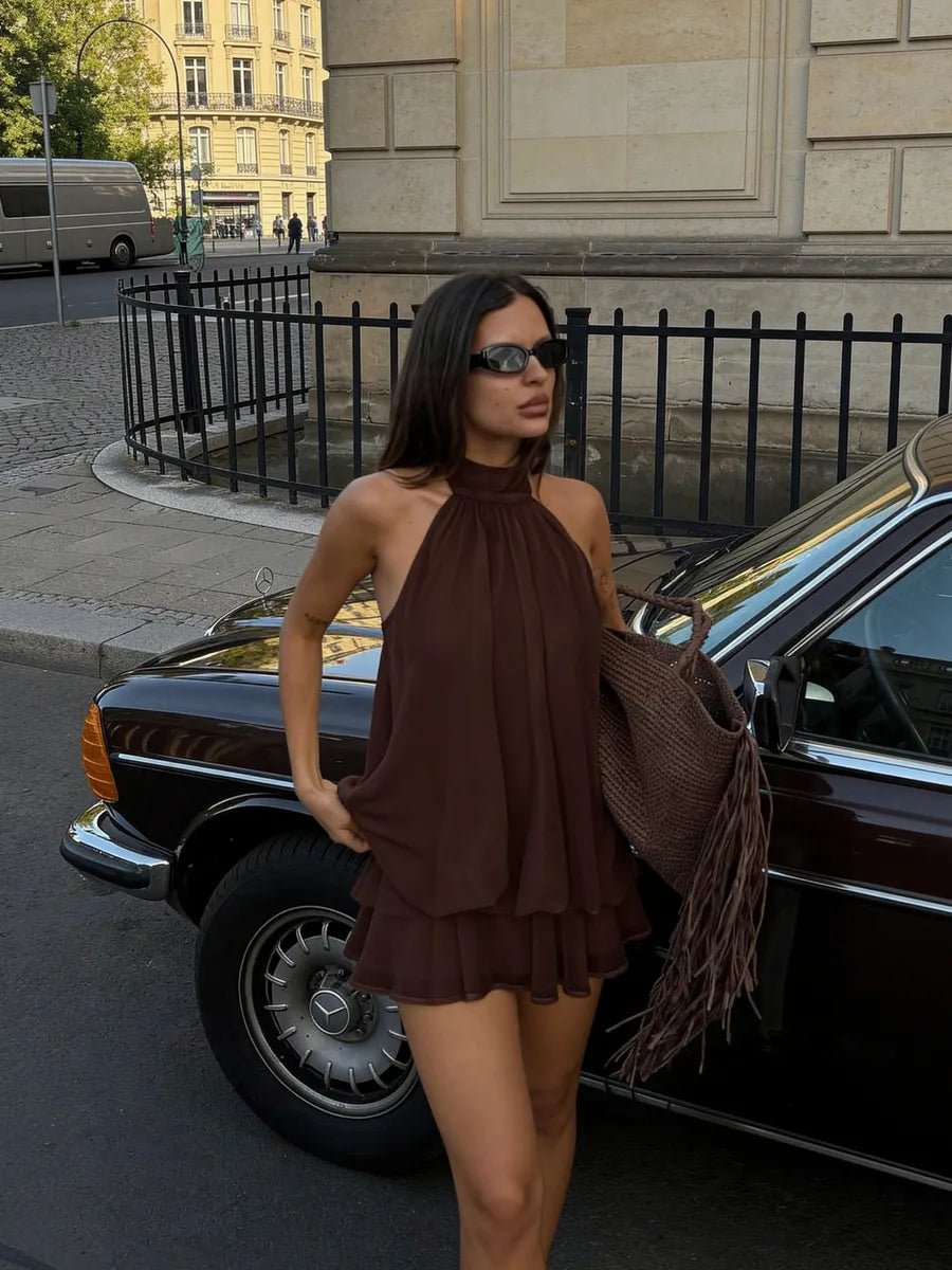 Acharma Asymmetric Halter Neck Spicy Girl Mini Dressmini dressCelidiorCelidiorCJCS264703745SHnull