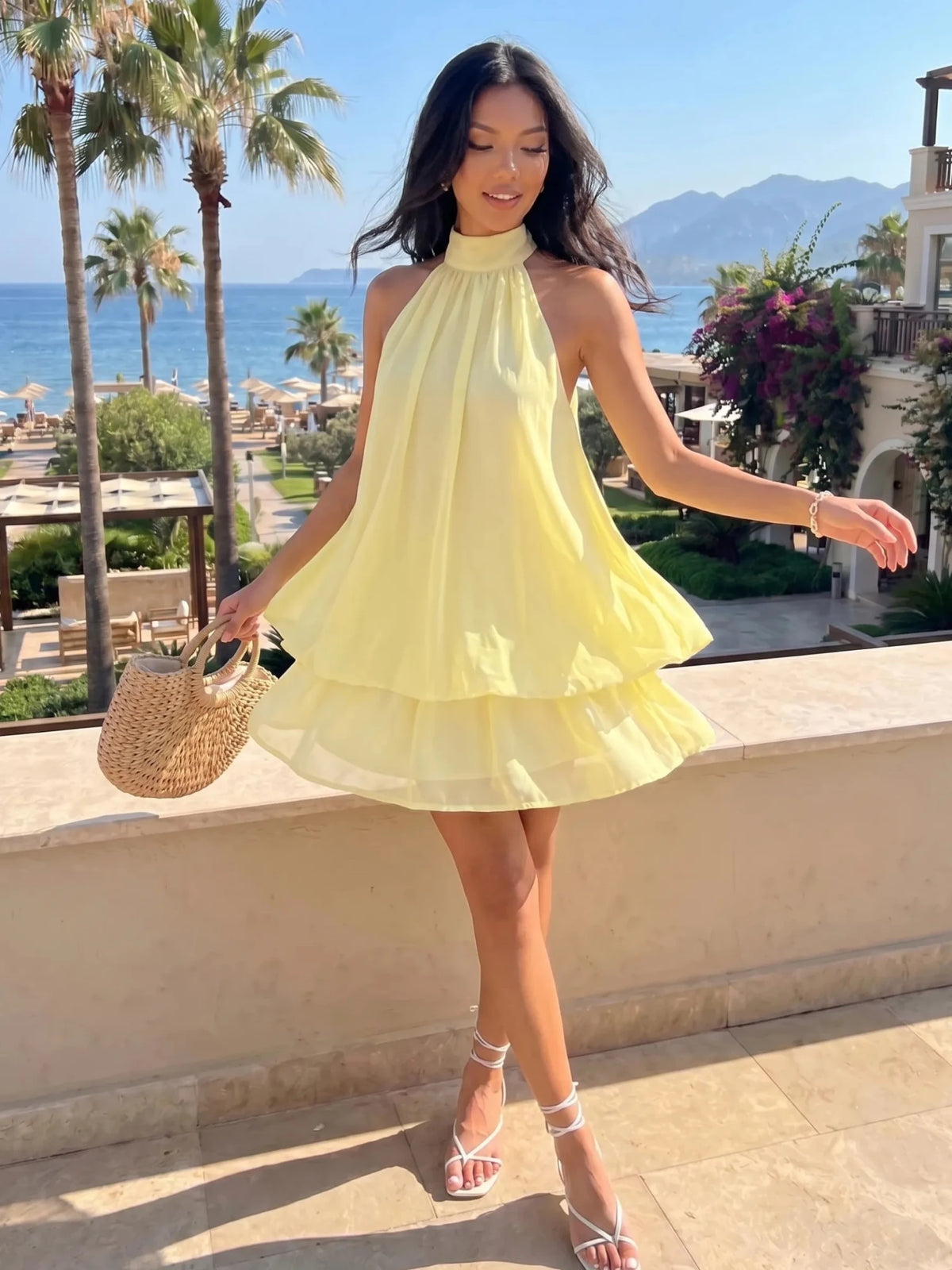 Acharma Asymmetric Halter Neck Spicy Girl Mini Dressmini dressCelidiorCelidiorCJCS264703754BYnull
