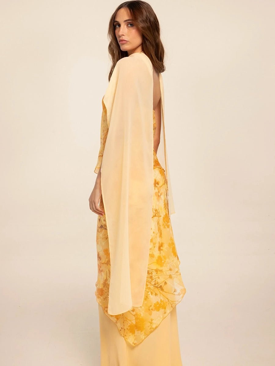 Acleopa Vintage Floral Print Strapless Patchwork Maxi Dressmaxi dressCelidiorCelidiorCJYD293141413MN1null