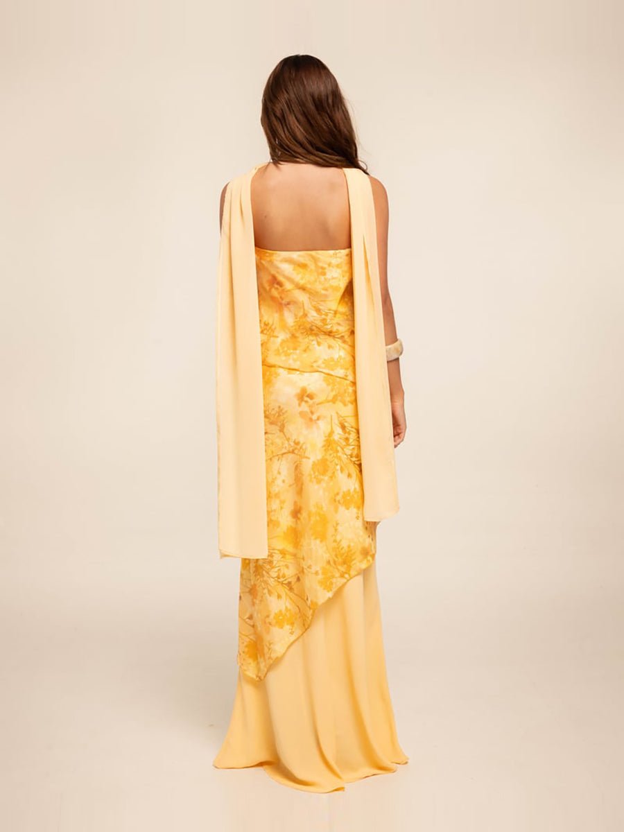 Acleopa Vintage Floral Print Strapless Patchwork Maxi Dressmaxi dressCelidiorCelidiorCJYD293141413MN1null