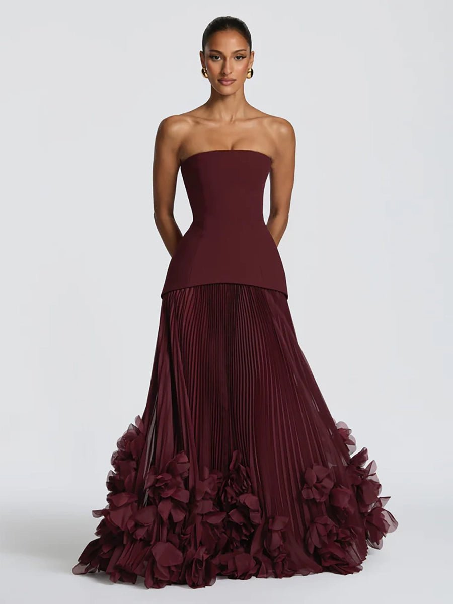 Adela Three - dimensional Petal Style Strapless Dressmaxi dressCelidiorCelidiorCJLY291690001AZnull