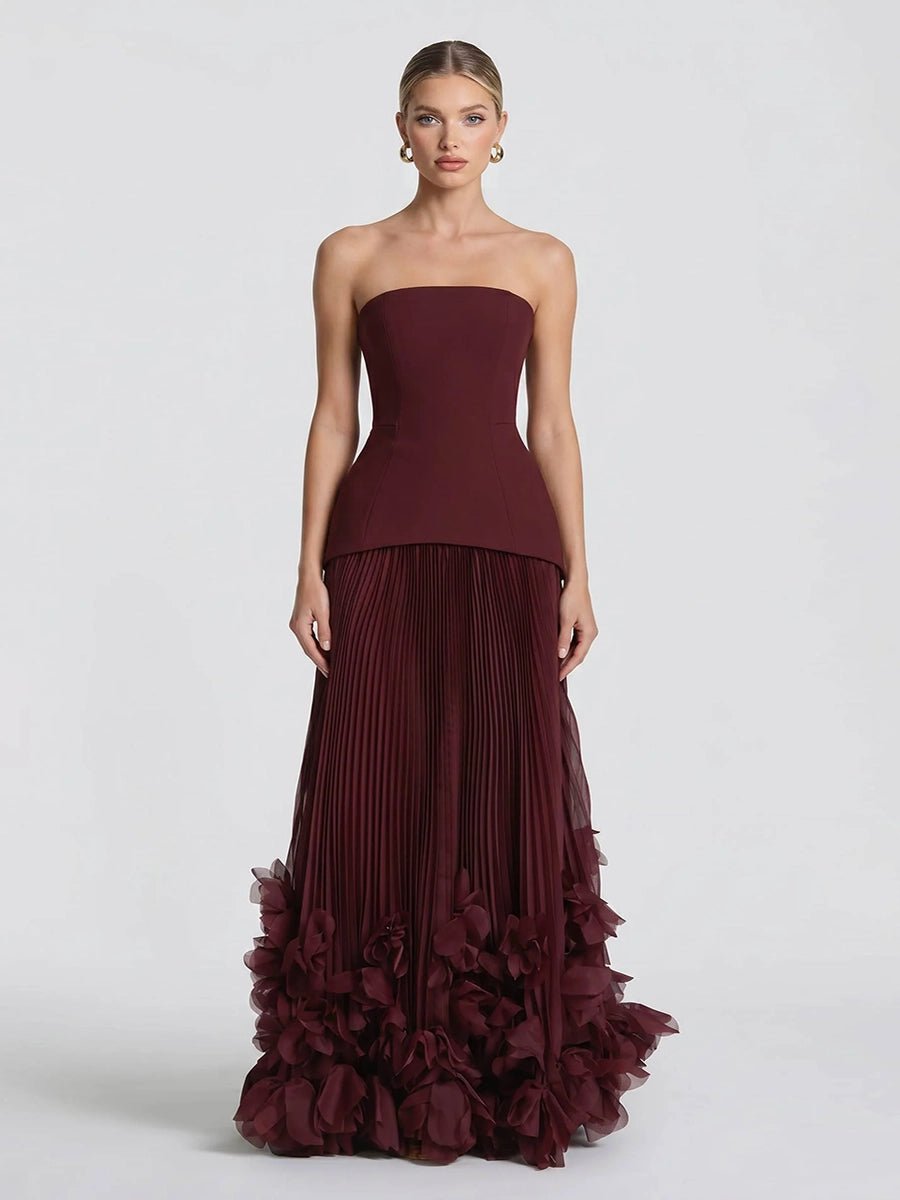 Adela Three - dimensional Petal Style Strapless Dressmaxi dressCelidiorCelidiorCJLY291690001AZnull