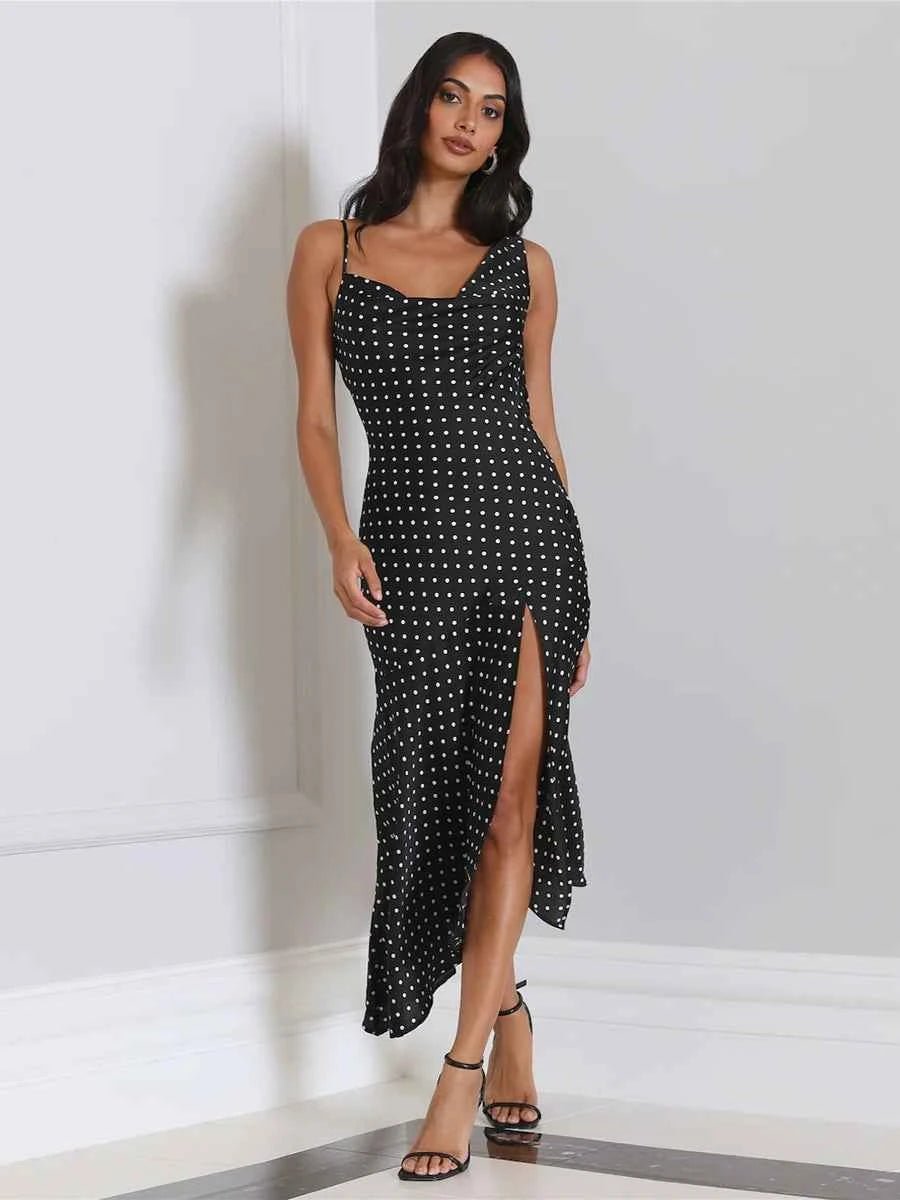 Adow Summer Polka Dot Brace Dressmaxi dressCelidiorCelidiorCJLY202990204DWnull