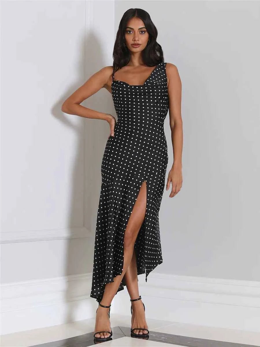 Adow Summer Polka Dot Brace Dressmaxi dressCelidiorCelidiorCJLY202990204DWnull