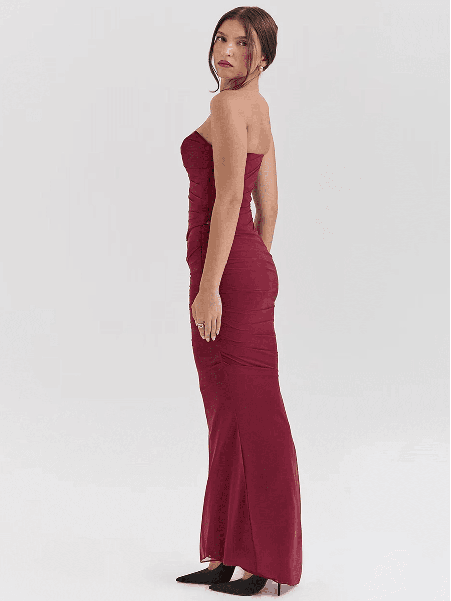 Aegle Women's Tube Top Sheath Slim Fit Maxi Dress - Celidior