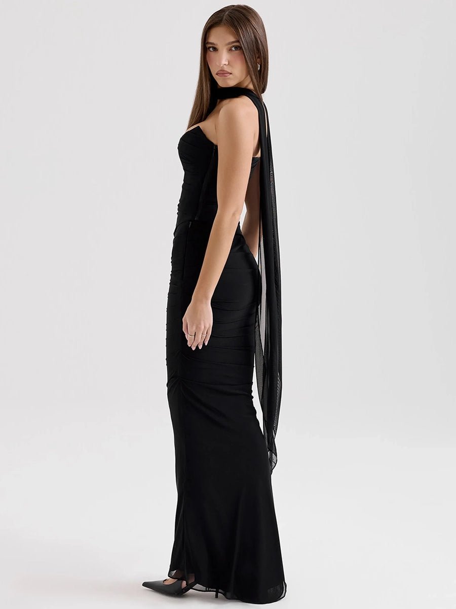 Aegle Women's Tube Top Sheath Slim Fit Maxi Dress - Celidior