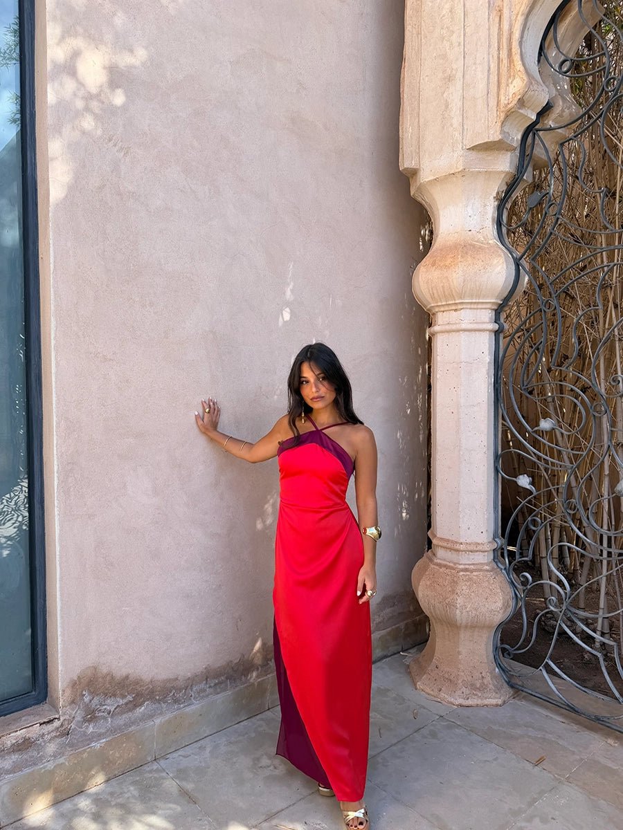 Aeunice Sleeveless Color Block Halter Dressmaxi dressCelidiorCelidiorCJLY297450101AZnull