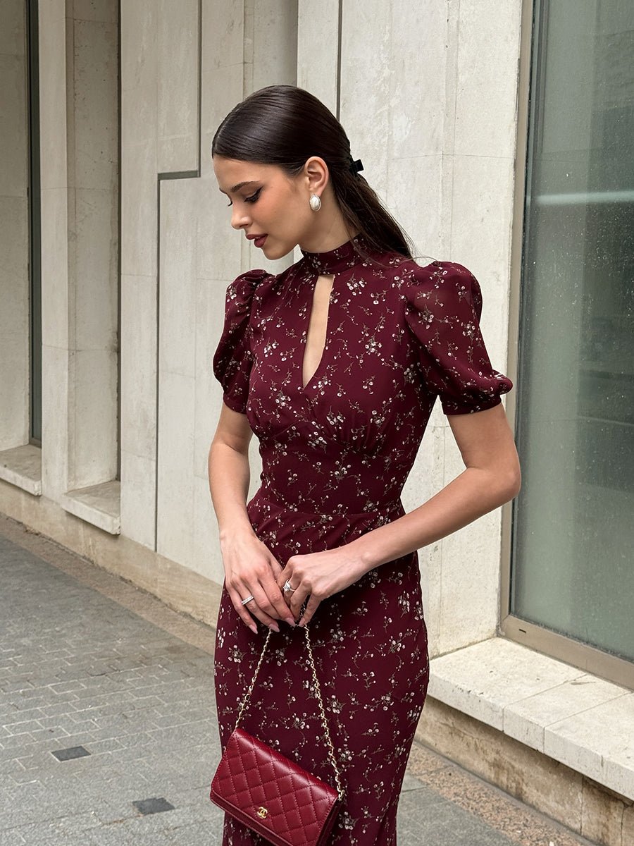 Agenvi Elegant Floral Printed Hollow Floral Maxi Dressmaxi dressCelidiorCelidiorCJLY272931501AZ