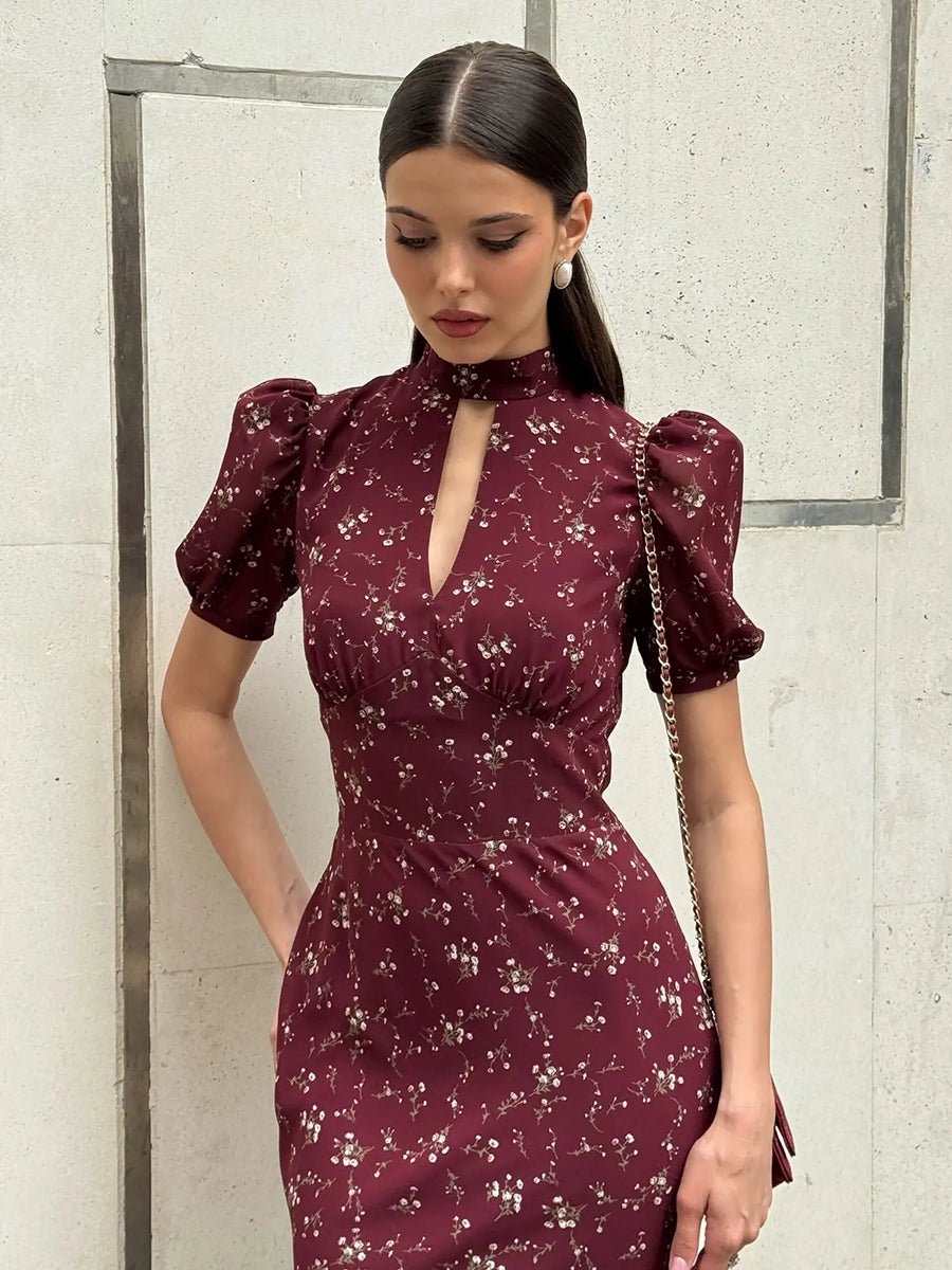 Agenvi Elegant Floral Printed Hollow Floral Maxi Dressmaxi dressCelidiorCelidiorCJLY272931501AZ