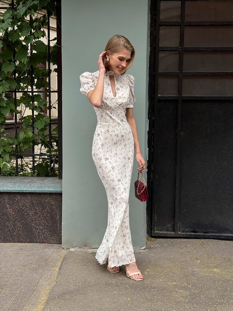 Agenvi Elegant Floral Printed Hollow Floral Maxi Dressmaxi dressCelidiorCelidiorCJLY272931504DW