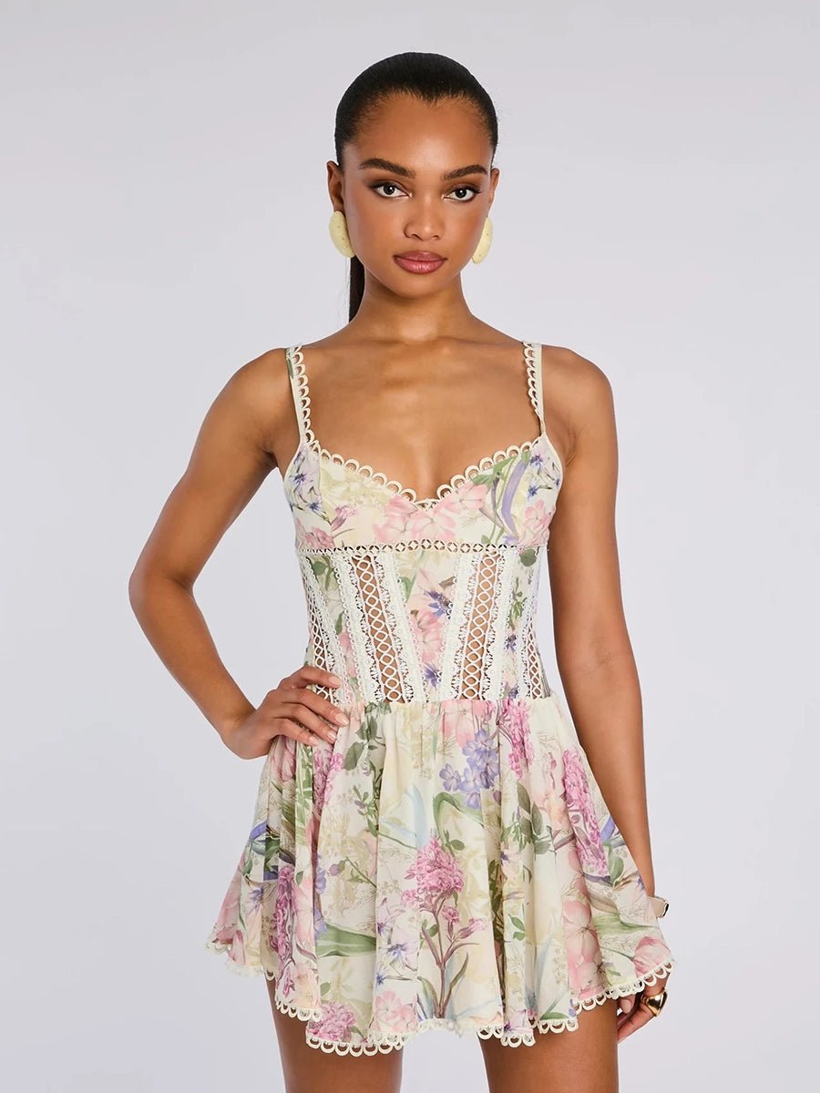 Agyne Sexy Printed V-Neck Lace A-Line Dressmini dressCelidiorCelidiorCJLY285081301AZ1null