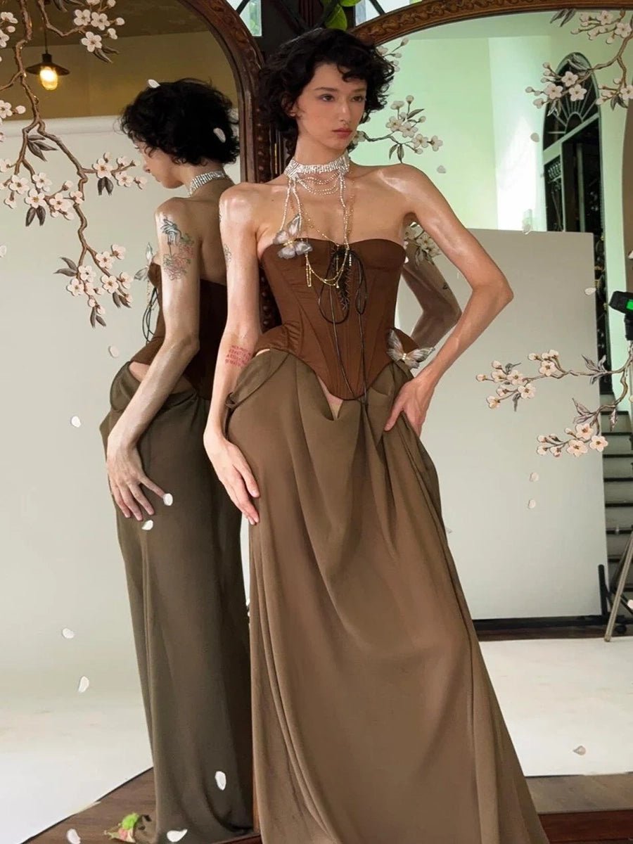 Ahinmayi Midriff Butterfly Decorative Hem Dressmaxi dressCelidiorCelidiorCJLY237033401AZnull