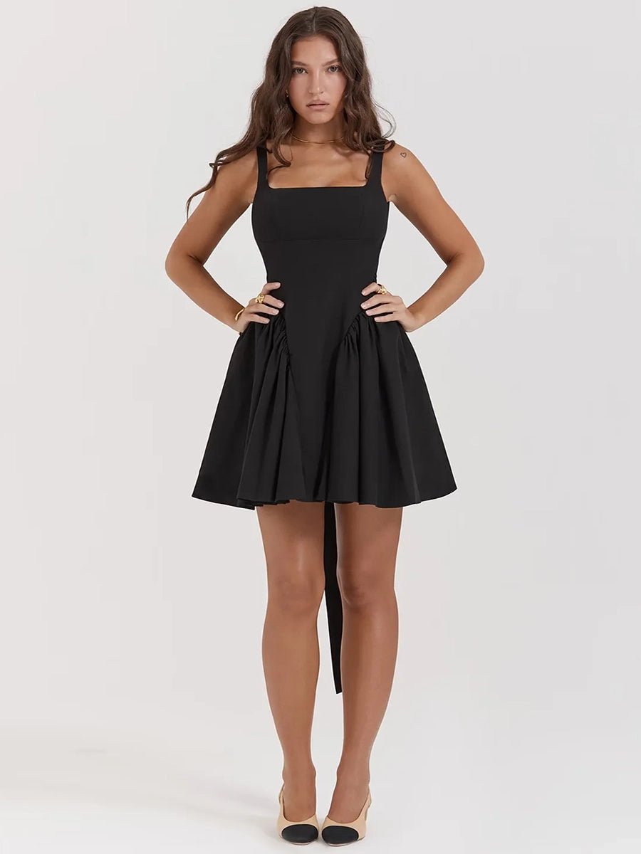 Allegra Square Neck Sleeveless Dress With Backless Bowmini dressCelidiorCelidiorCJLY230989104DWnull