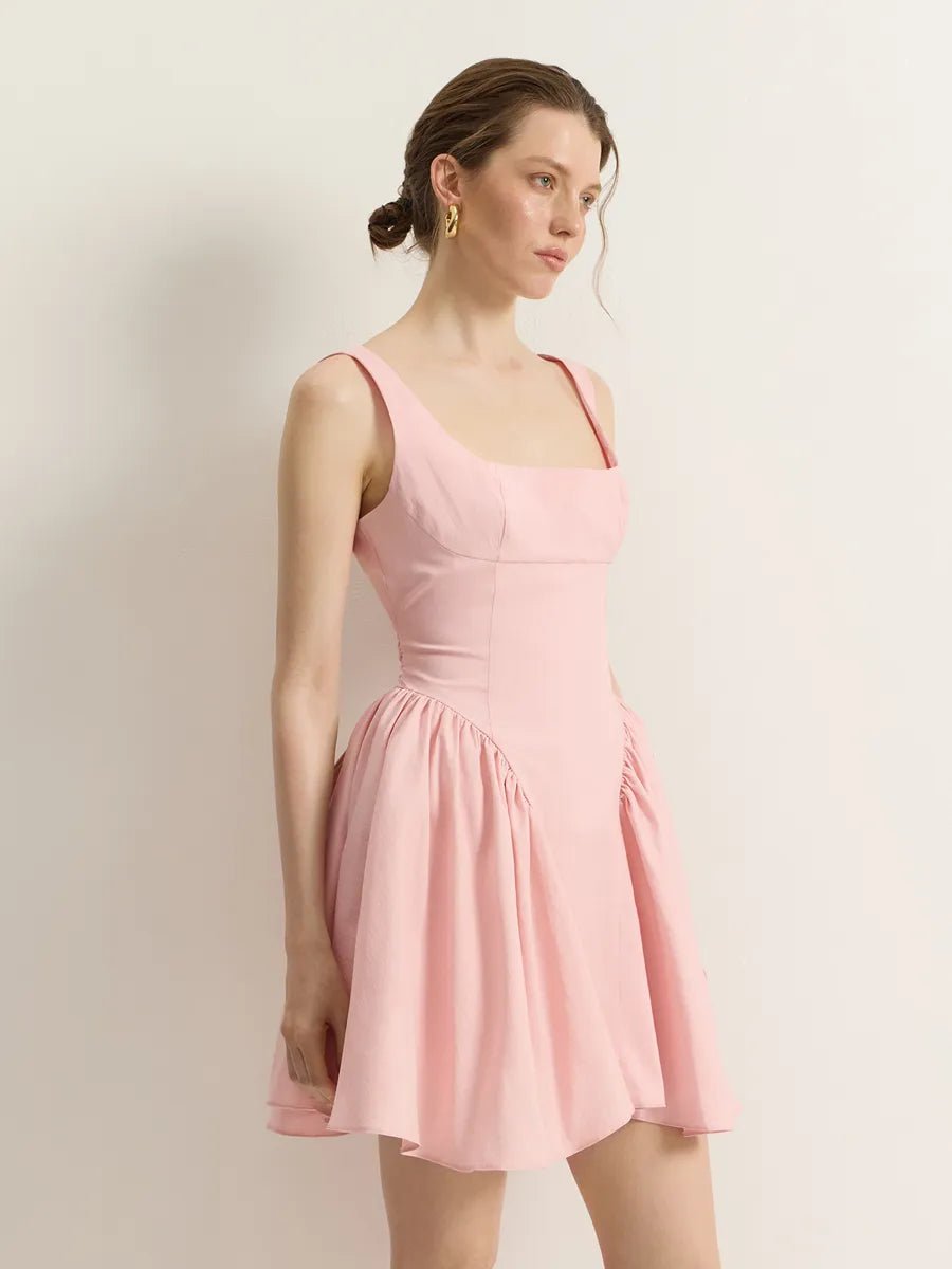 Allegra Square Neck Sleeveless Dress With Backless Bowmini dressCelidiorCelidiorCJLY230989104DWnull