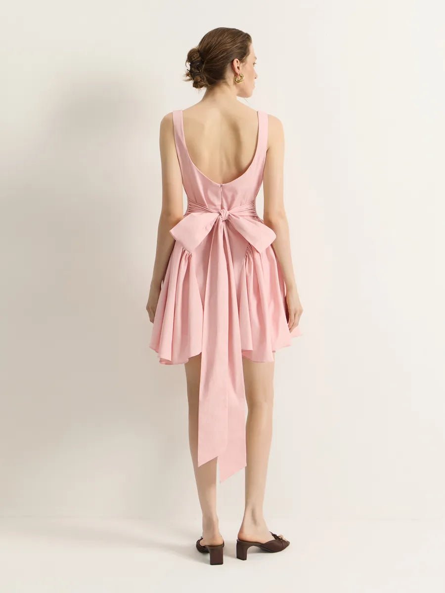 Allegra Square Neck Sleeveless Dress With Backless Bowmini dressCelidiorCelidiorCJLY230989104DWnull
