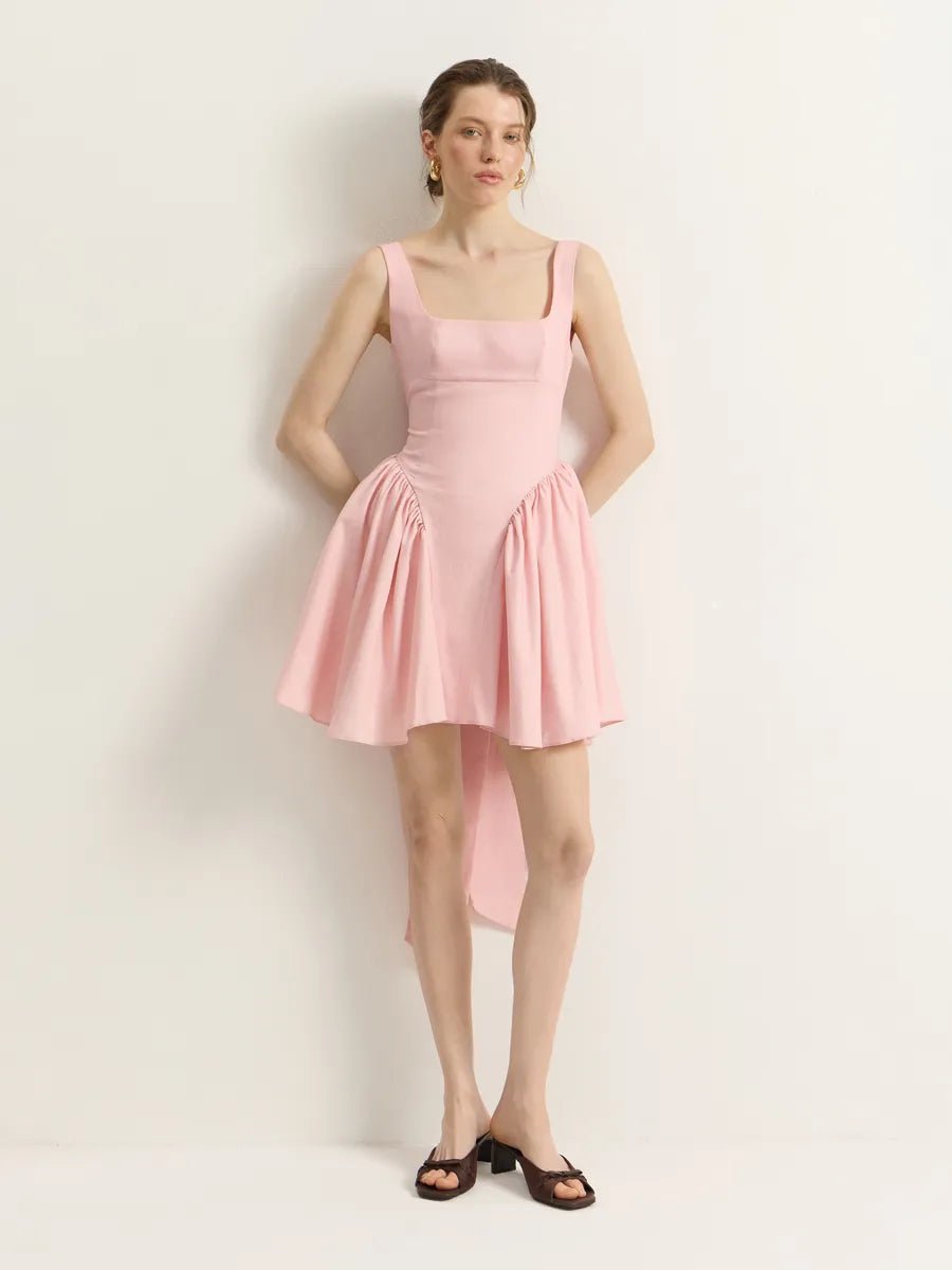 Allegra Square Neck Sleeveless Dress With Backless Bowmini dressCelidiorCelidiorCJLY230989107GTnull