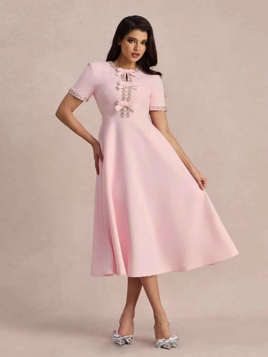 Alula Bow Knot Short Sleeve Dressmini dressCelidiorCelidiorCJLY287971701AZnull