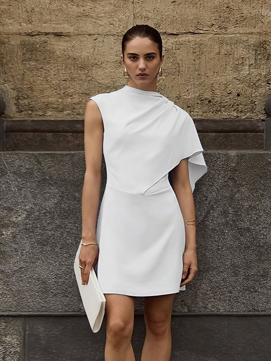 Alwen Irregular Sleeveless Waist Cinching Elegant Dressmini dressCelidiorCelidiorCJLY280887401AZ