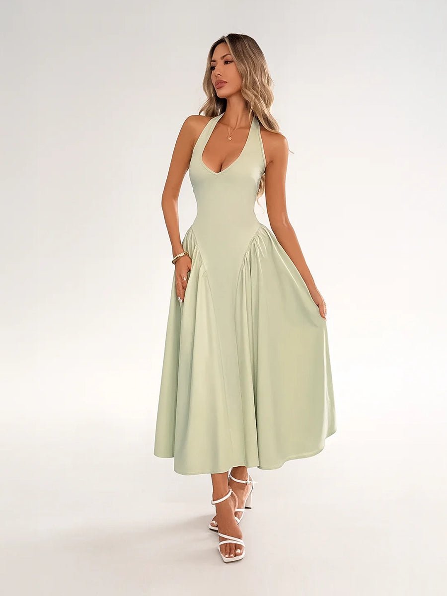 Ambali Evening Gown Halterneck Elegant Dressmidi dressCelidiorCelidiorCJLY283598701AZnull