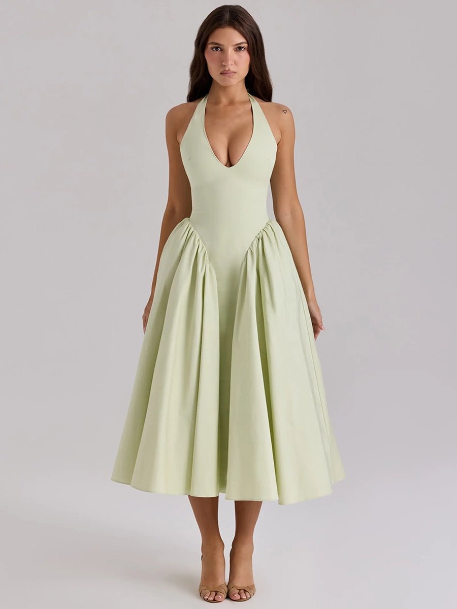 Ambali Evening Gown Halterneck Elegant Dressmidi dressCelidiorCelidiorCJLY283598707GTnull