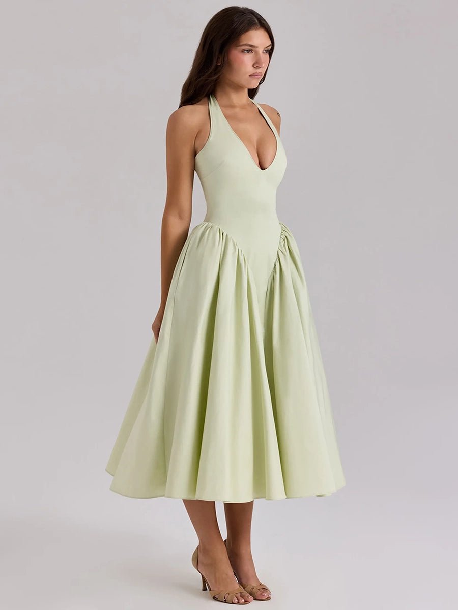 Ambali Evening Gown Halterneck Elegant Dressmidi dressCelidiorCelidiorCJLY283598707GTnull