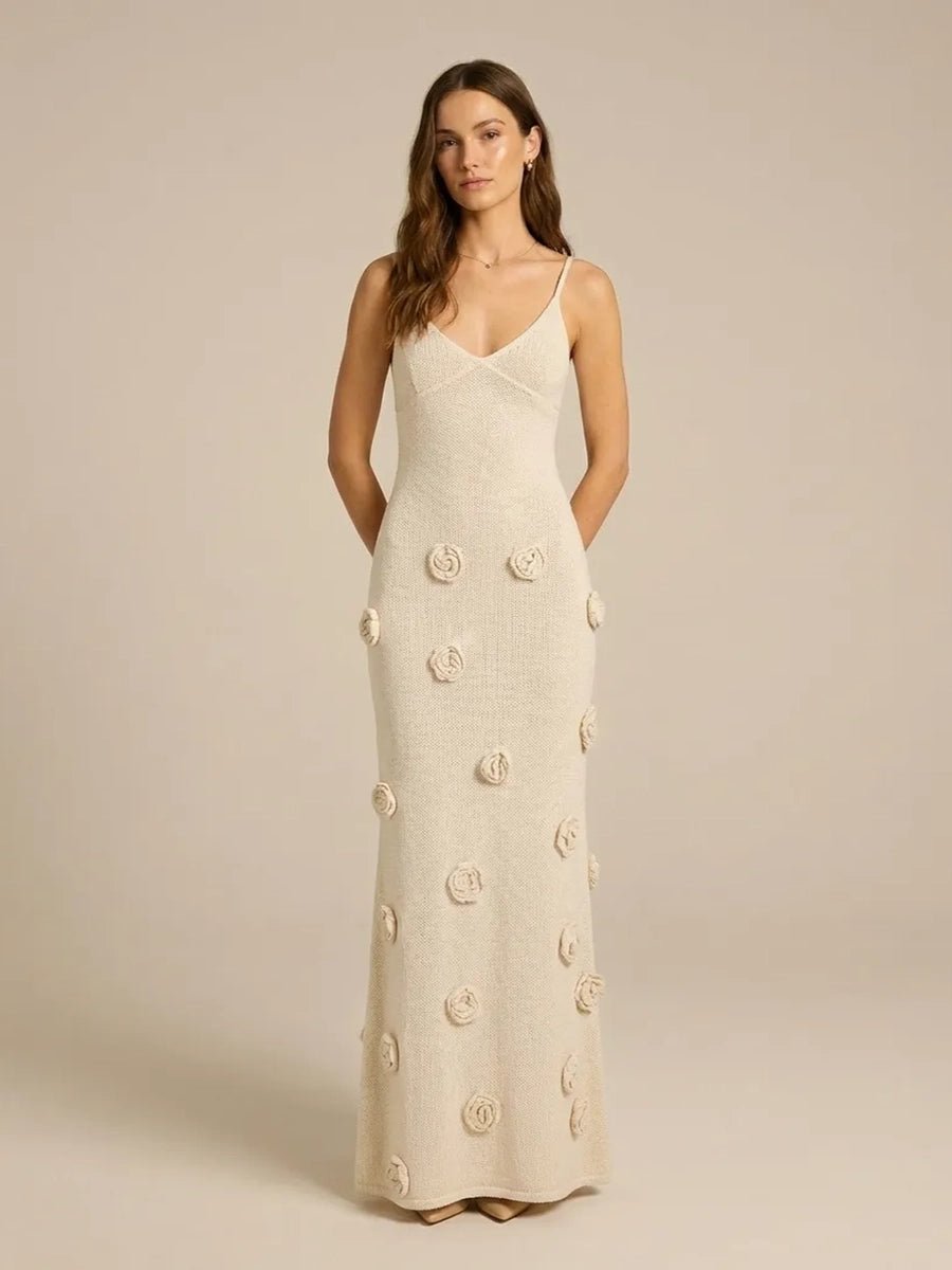 Amellia Knitted Flowers Suspenders Dressmaxi dressCelidiorCelidiorCJLY223689401AZnull