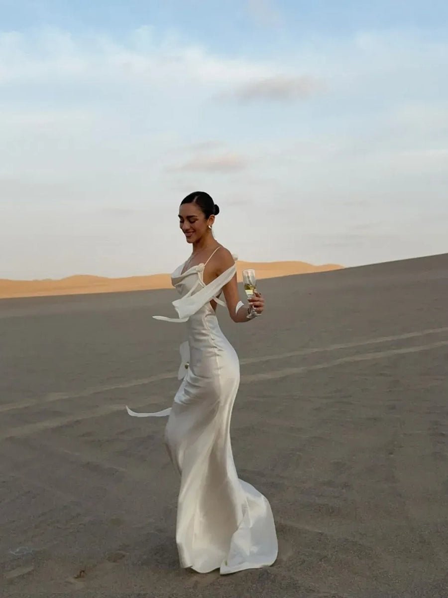 Amita Backless White Suspender Flower Dressmaxi dressCelidiorCelidiorCJLY227422901AZ