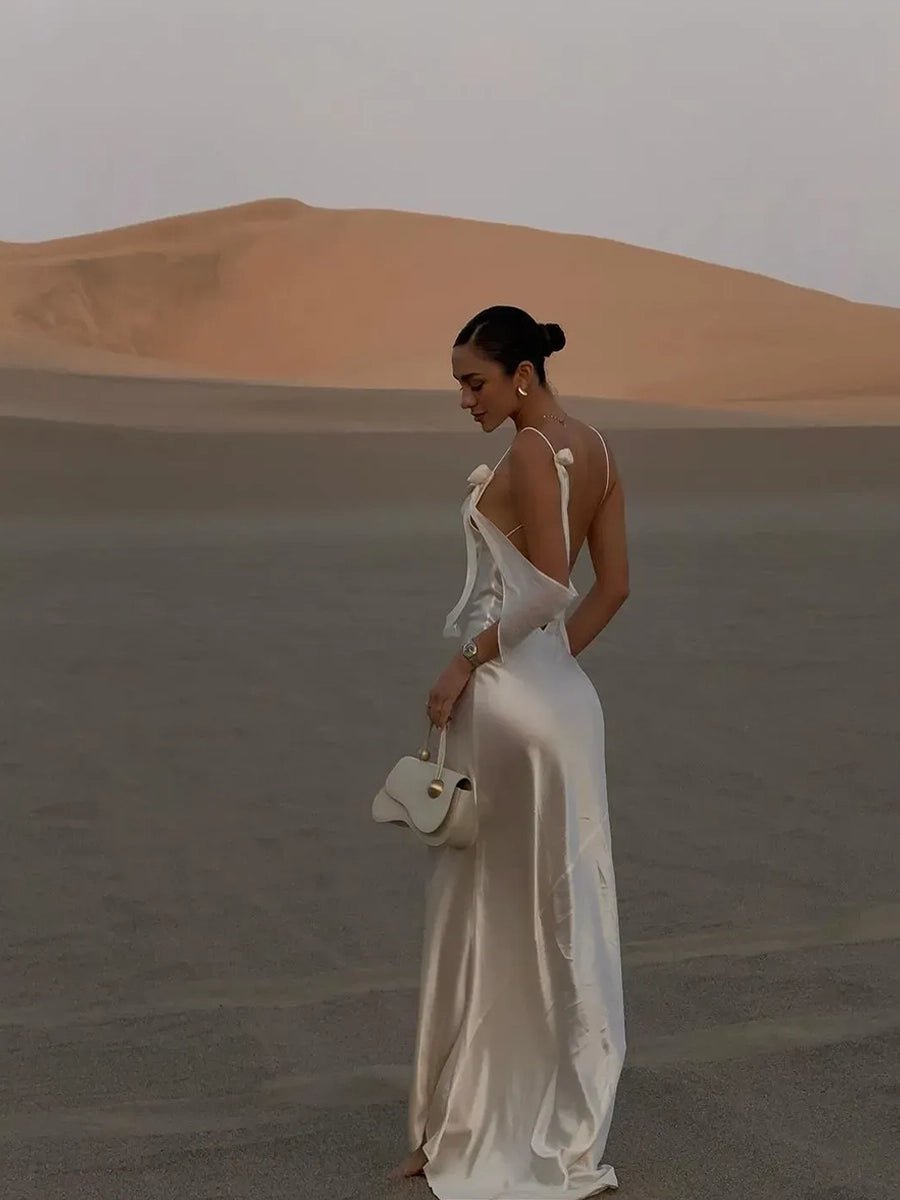 Amita Backless White Suspender Flower Dressmaxi dressCelidiorCelidiorCJLY227422901AZ
