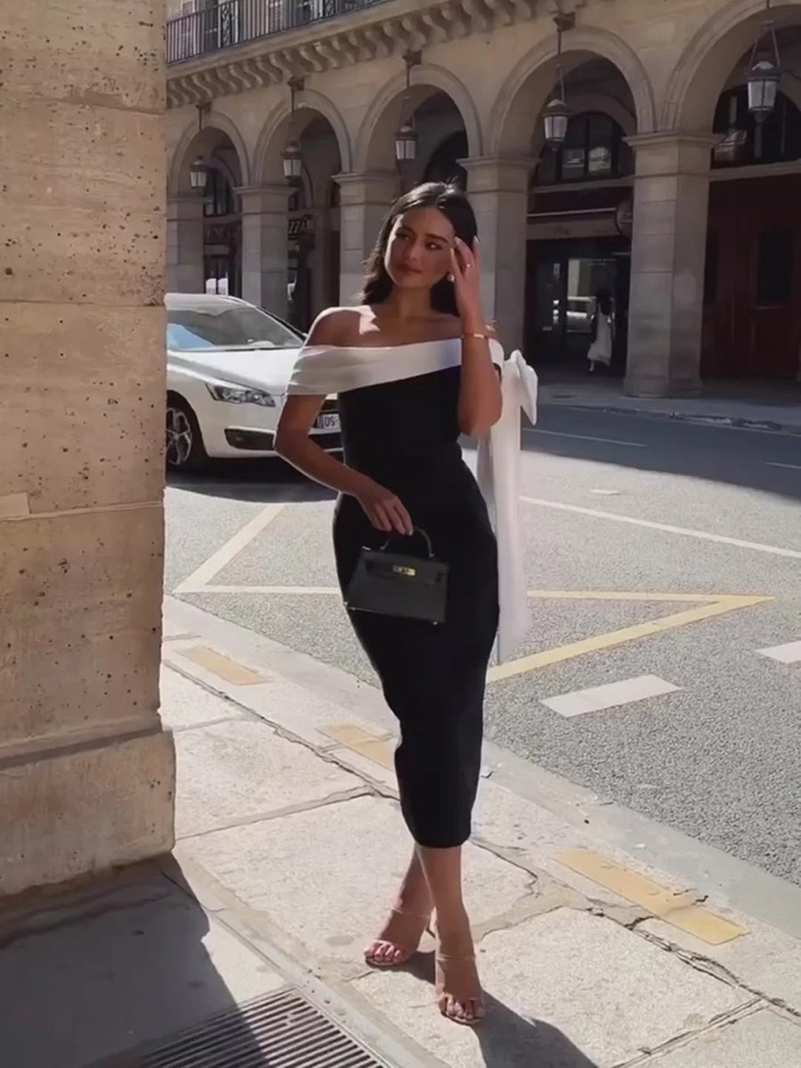 Anche Oblique Shoulder Bandage Niche Dressmidi dressCelidiorCelidiorCJLY216709505EV
