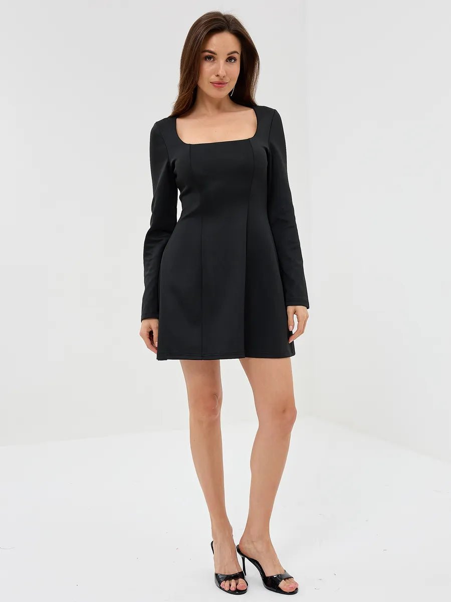 Andra Slim Fit Square Collar Long Sleeve Dressmini dressCelidiorCelidiorCJLY216322601AZnull