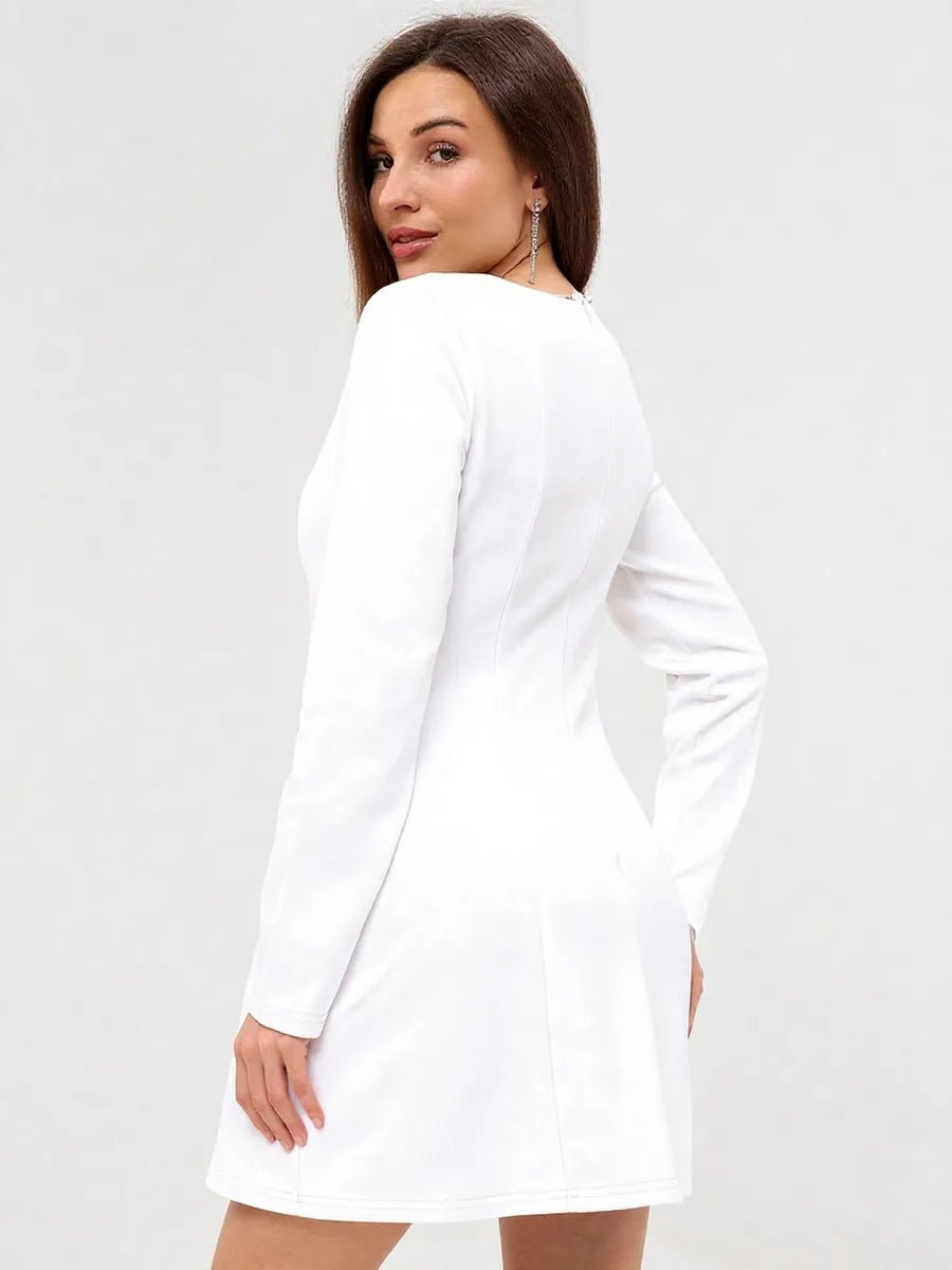 Andra Slim Fit Square Collar Long Sleeve Dressmini dressCelidiorCelidiorCJLY216322604DWnull