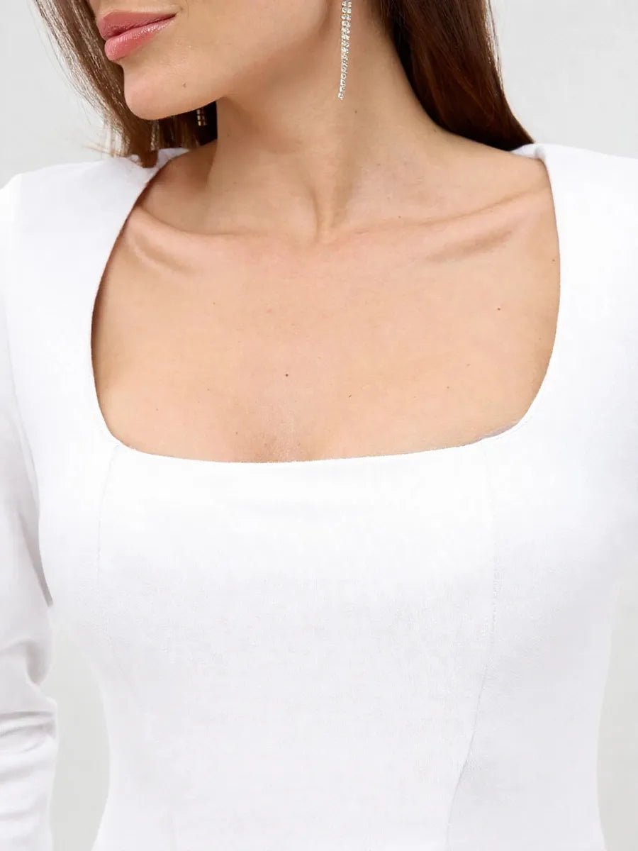 Andra Slim Fit Square Collar Long Sleeve Dressmini dressCelidiorCelidiorCJLY216322604DWnull