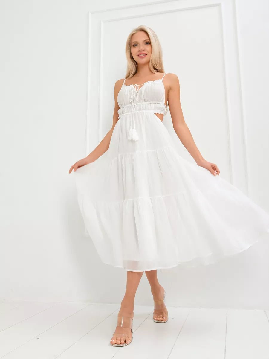 Aneurin Hollow Backless Stitching Big Swing Dressmidi dressCelidiorCelidiorCJLY202033501AZnull