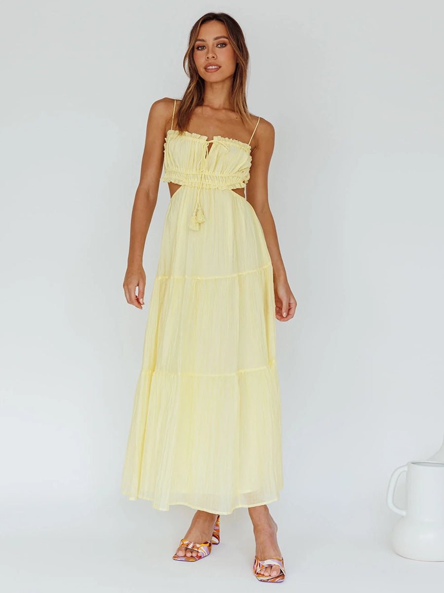 Aneurin Hollow Backless Stitching Big Swing Dressmidi dressCelidiorCelidiorCJLY202033505EVnull