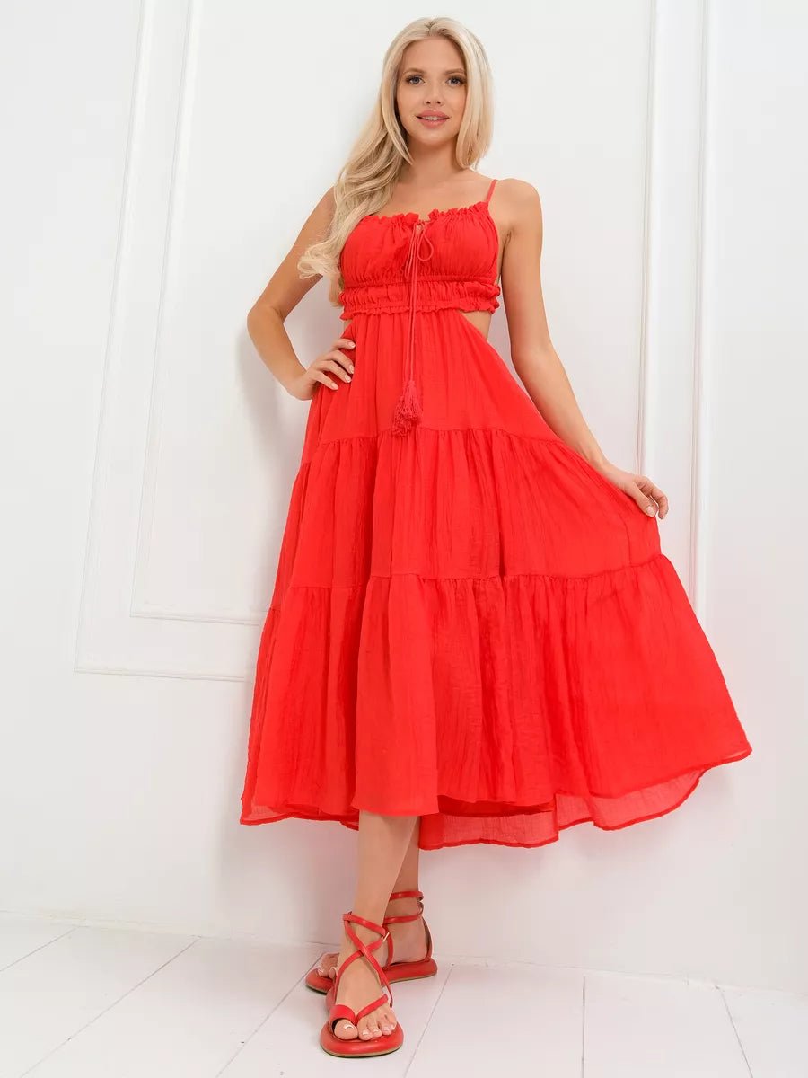 Aneurin Hollow Backless Stitching Big Swing Dressmidi dressCelidiorCelidiorCJLY202033513MNnull
