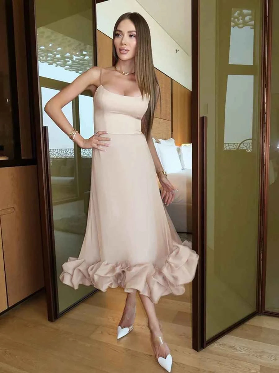 Aphrodite Flower Swing Three-dimensional Flower A- Line Dress - Celidior