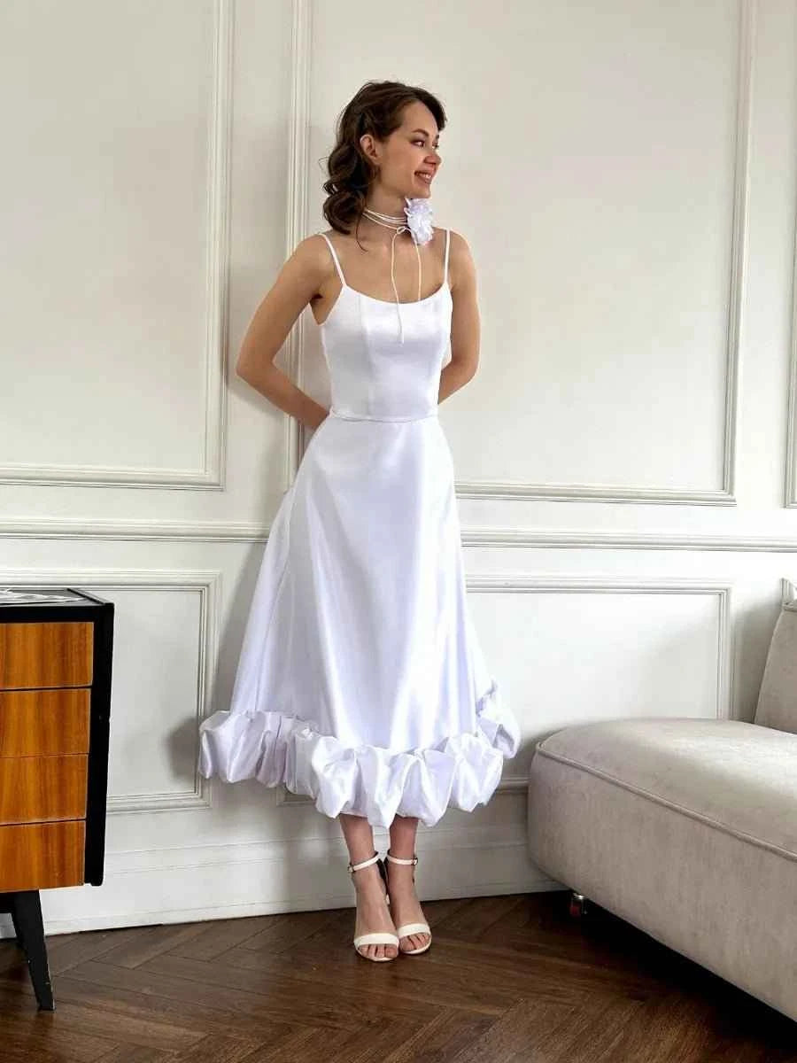 Aphrodite Flower Swing Three-dimensional Flower A- Line Dress - Celidior