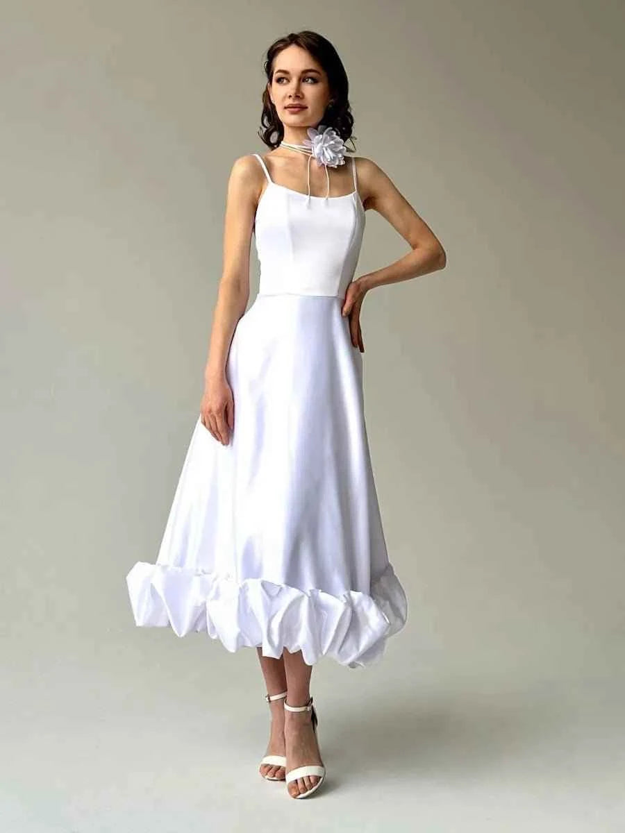 Aphrodite Flower Swing Three-dimensional Flower A- Line Dress - Celidior