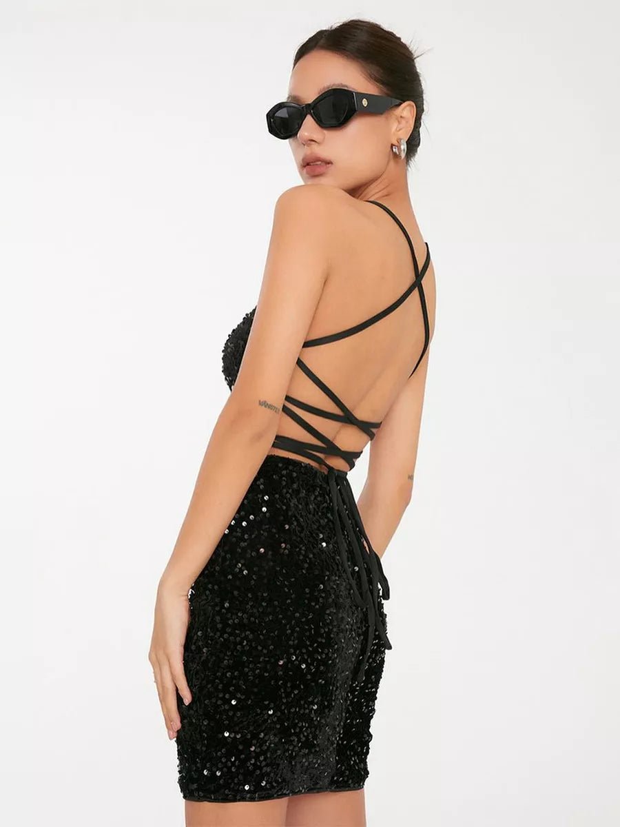 Areli Sequined Suspender Short DressdressesCelidiorCelidiorCJLY199683913MN