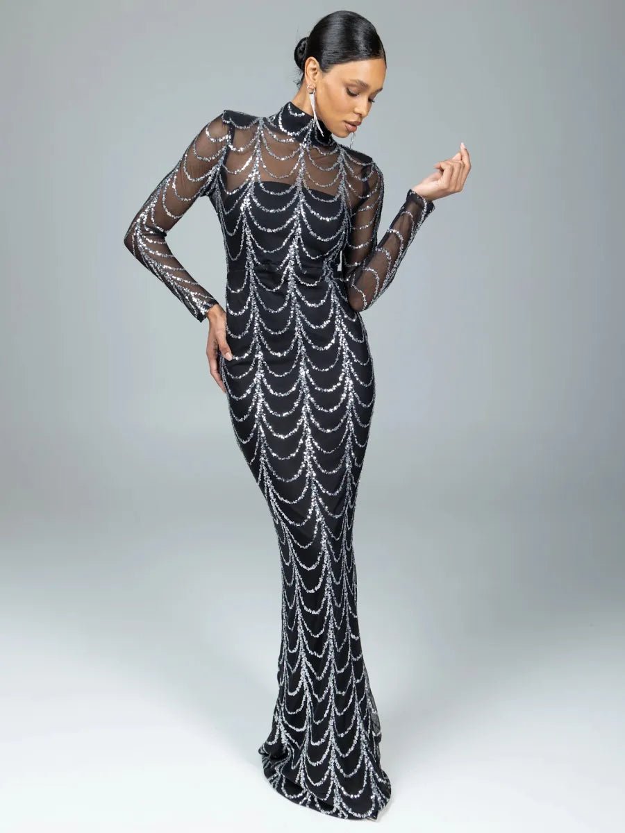 Arissa Sequins Long Sleeve Maxi DressApparel & Accessories > Clothing > Dresses > Maxi DressesCelidiorCelidiorCJWL154424701AZnull