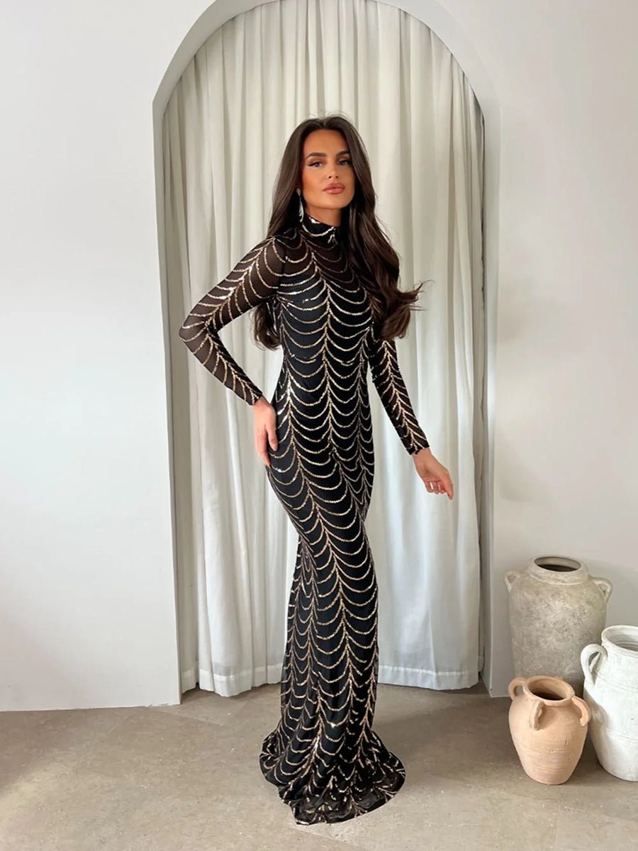 Arissa Sequins Long Sleeve Maxi DressApparel & Accessories > Clothing > Dresses > Maxi DressesCelidiorCelidiorCJWL154424705EVnull