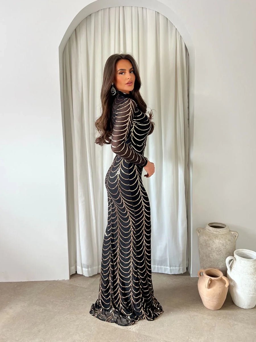 Arissa Sequins Long Sleeve Maxi DressApparel & Accessories > Clothing > Dresses > Maxi DressesCelidiorCelidiorCJWL154424705EVnull