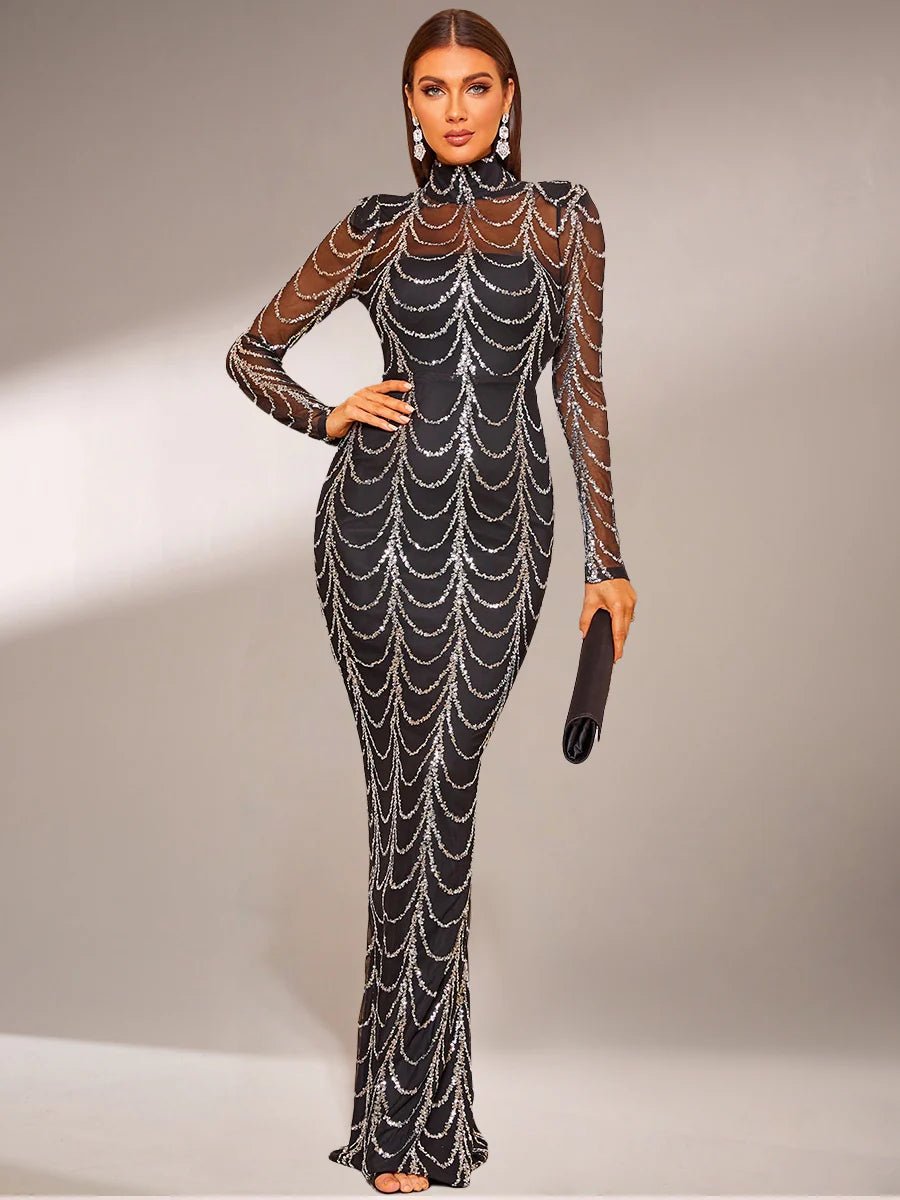 Arissa Sequins Long Sleeve Maxi DressApparel & Accessories > Clothing > Dresses > Maxi DressesCelidiorCelidiorCJWL154424705EVnull